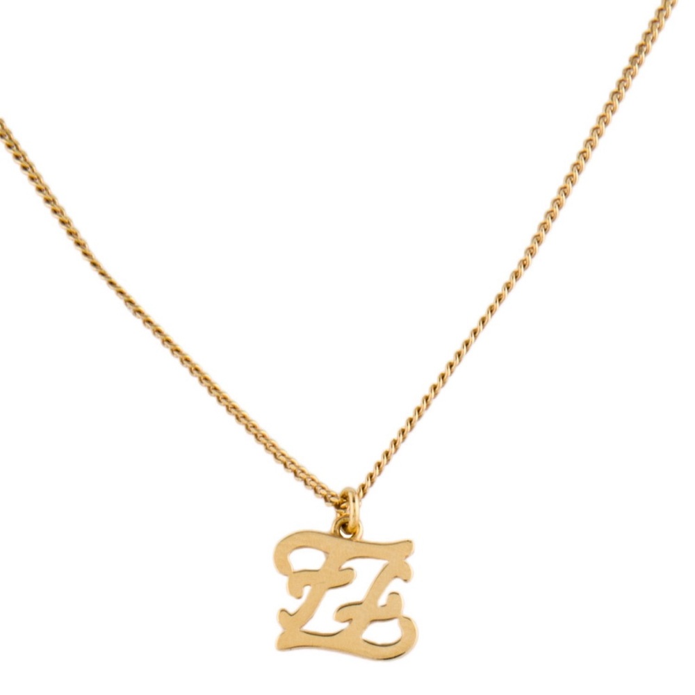 Fendi Karligraphy Pendant Necklace